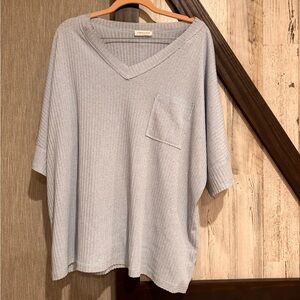 First Love Light Blue Short Sleeve Top